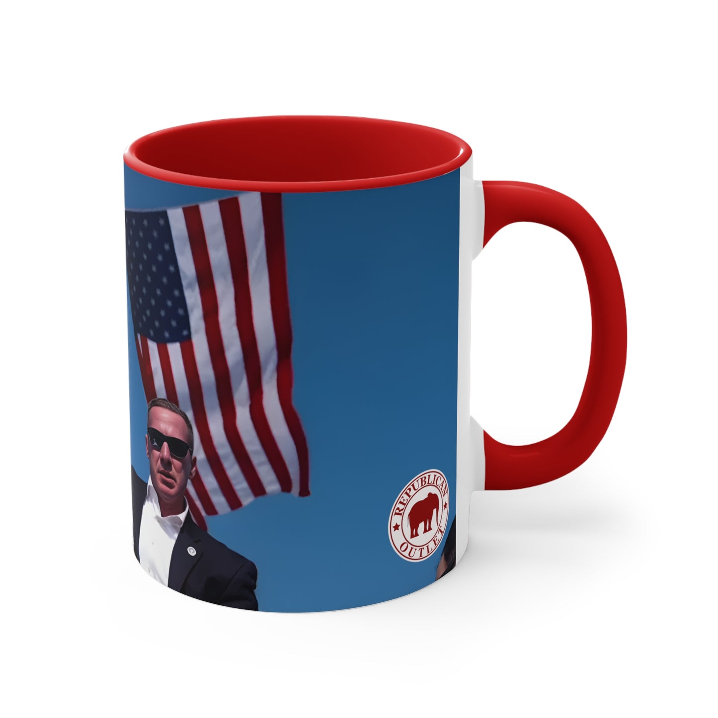 Classic Fist Bump Red Accent Mug