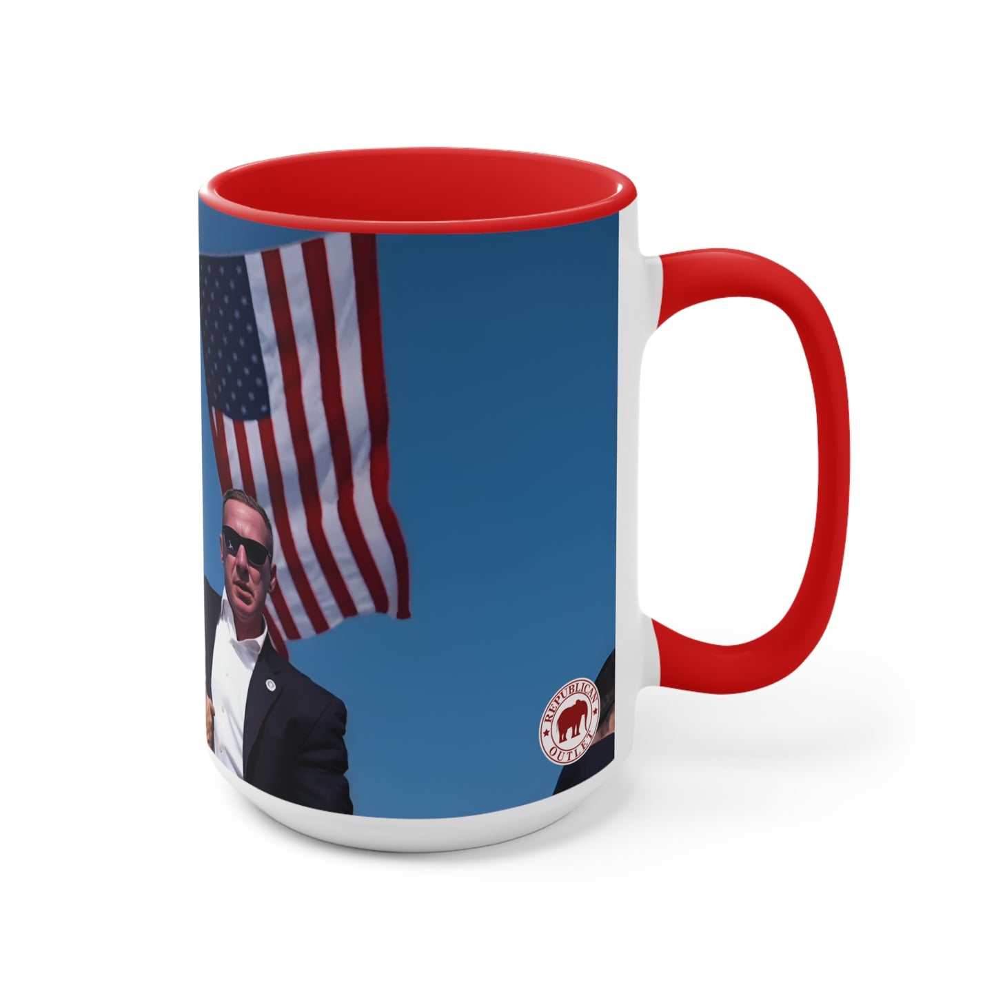 Classic Fist Bump Red Accent Mug