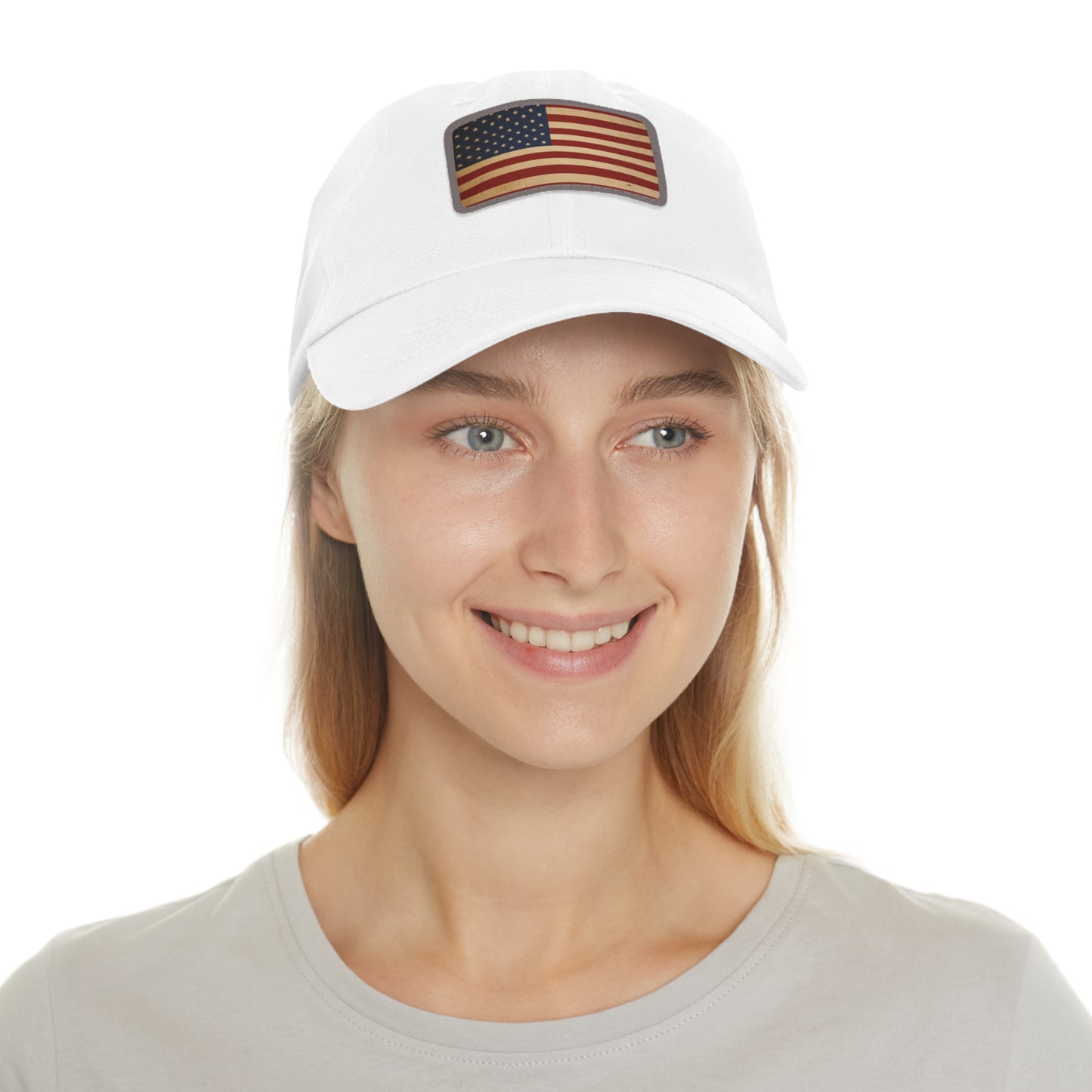 Patriotic Leather Patch Cap