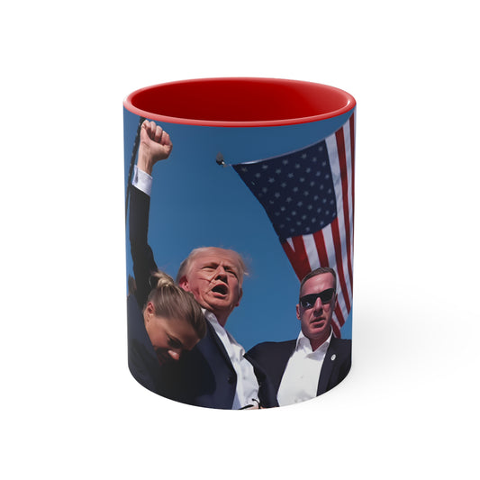 Classic Fist Bump Red Accent Mug