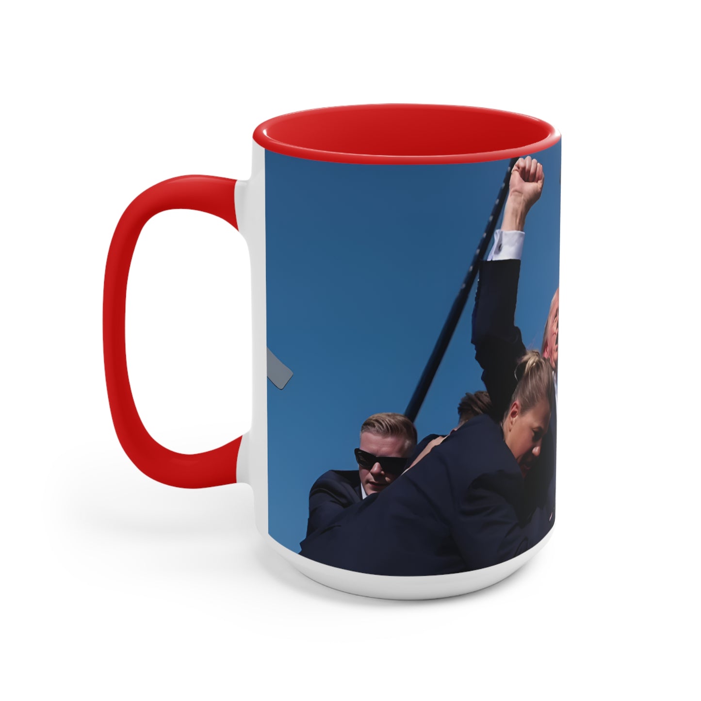 Classic Fist Bump Red Accent Mug