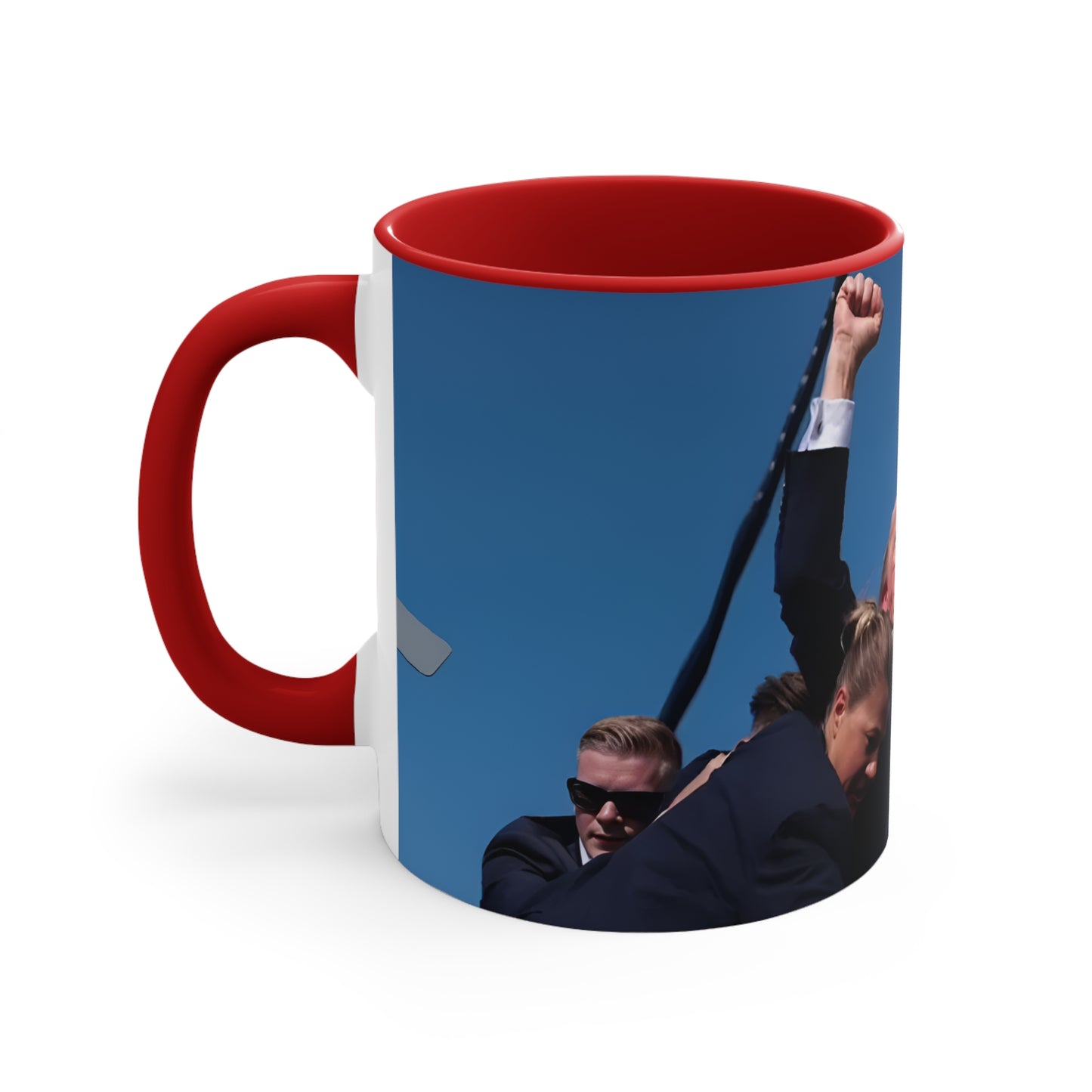 Classic Fist Bump Red Accent Mug