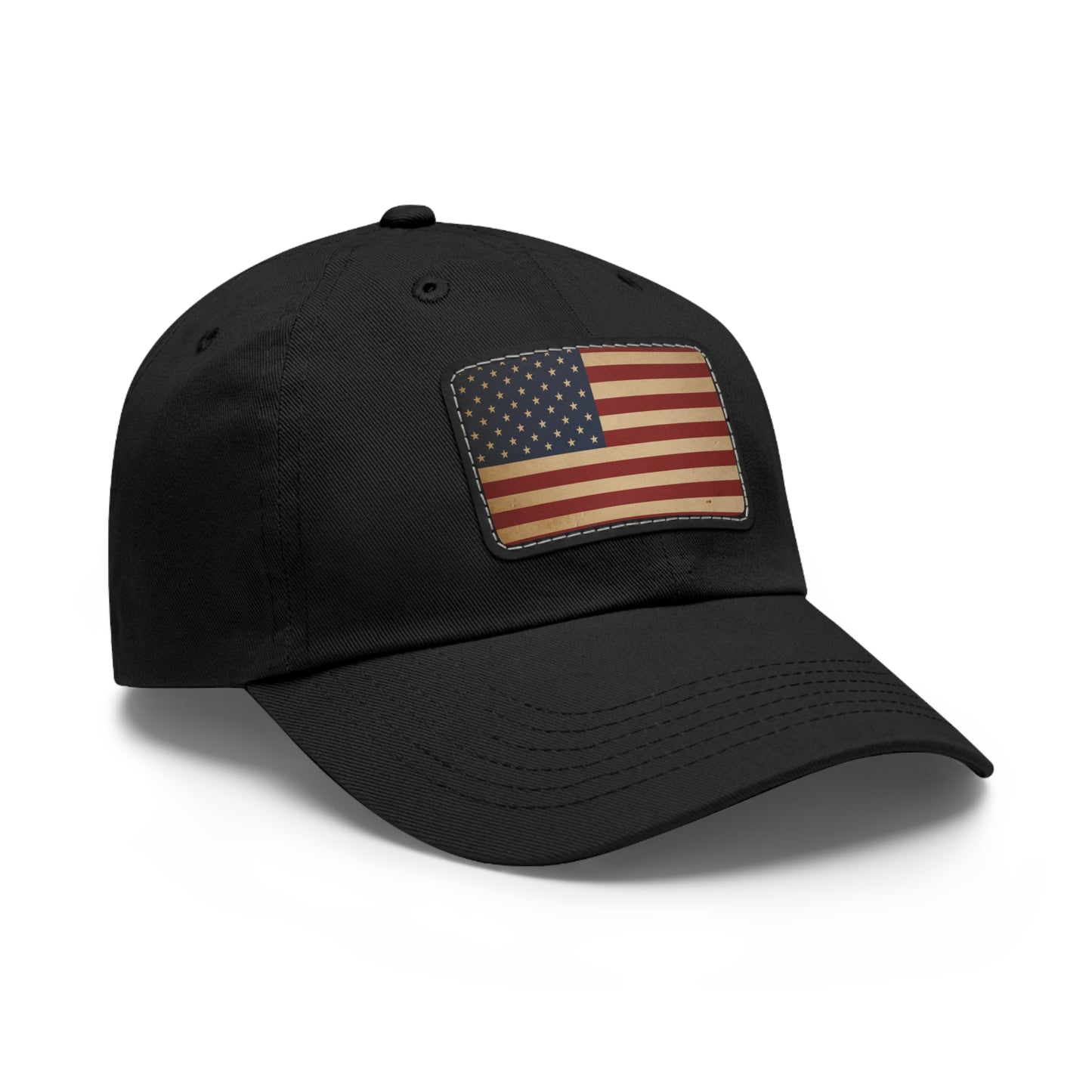 Patriotic Leather Patch Cap