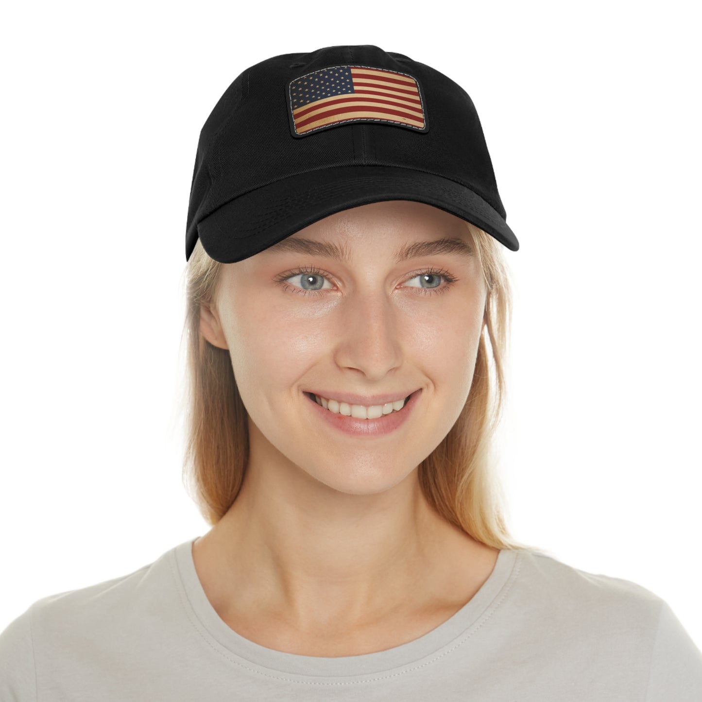 Patriotic Leather Patch Cap