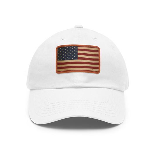 Patriotic Leather Patch Cap