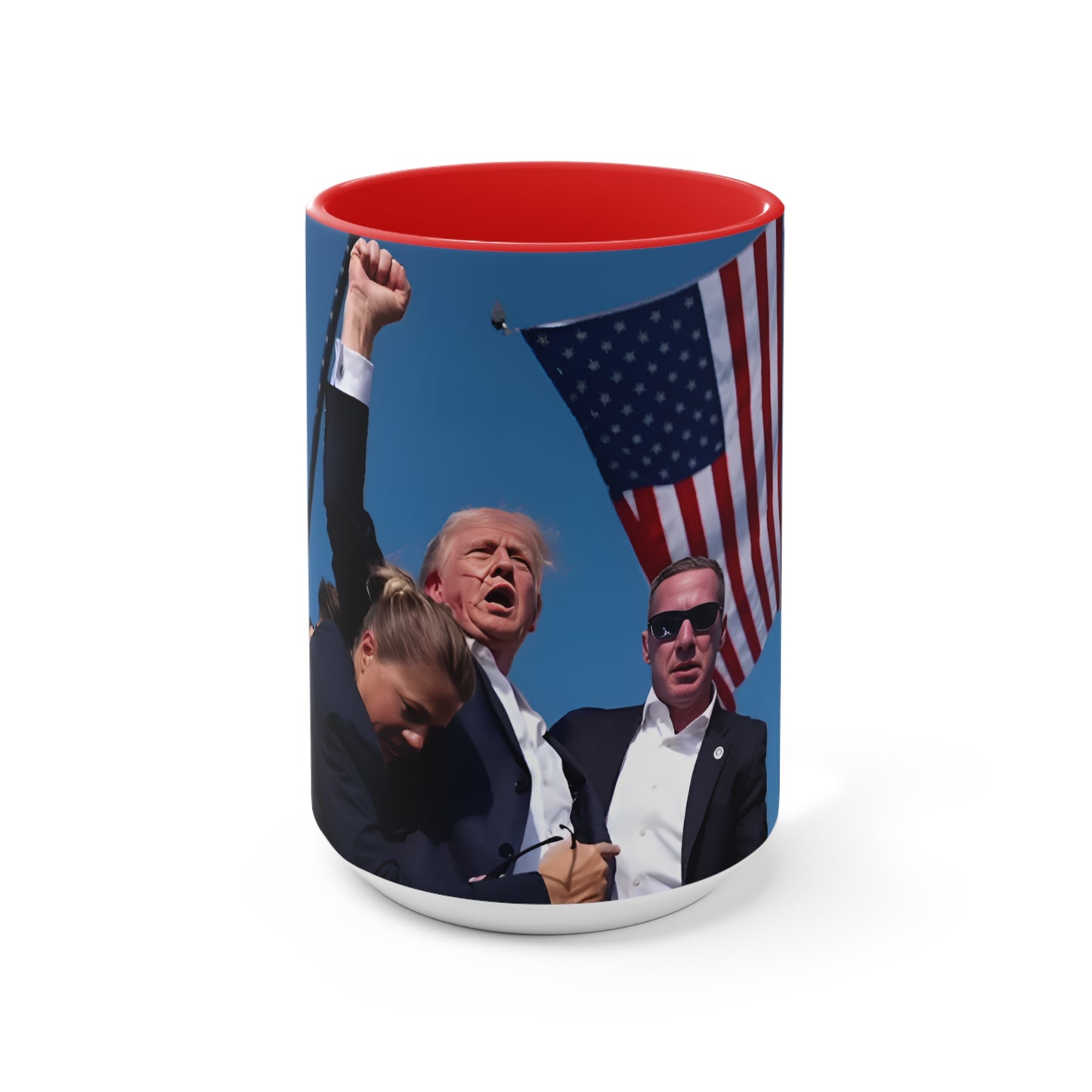 Classic Fist Bump Red Accent Mug