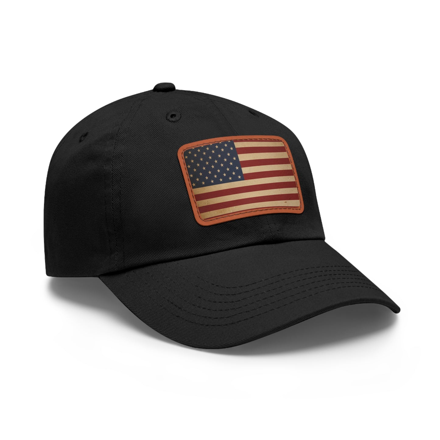 Patriotic Leather Patch Cap